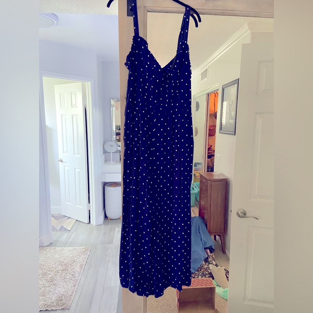 Madewell Navy Polka Dot Jumpsuit